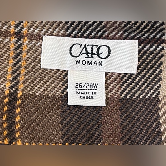 Cato Women’s Brown Plaid Skirt. Size 26/28W - Picture 8 of 14